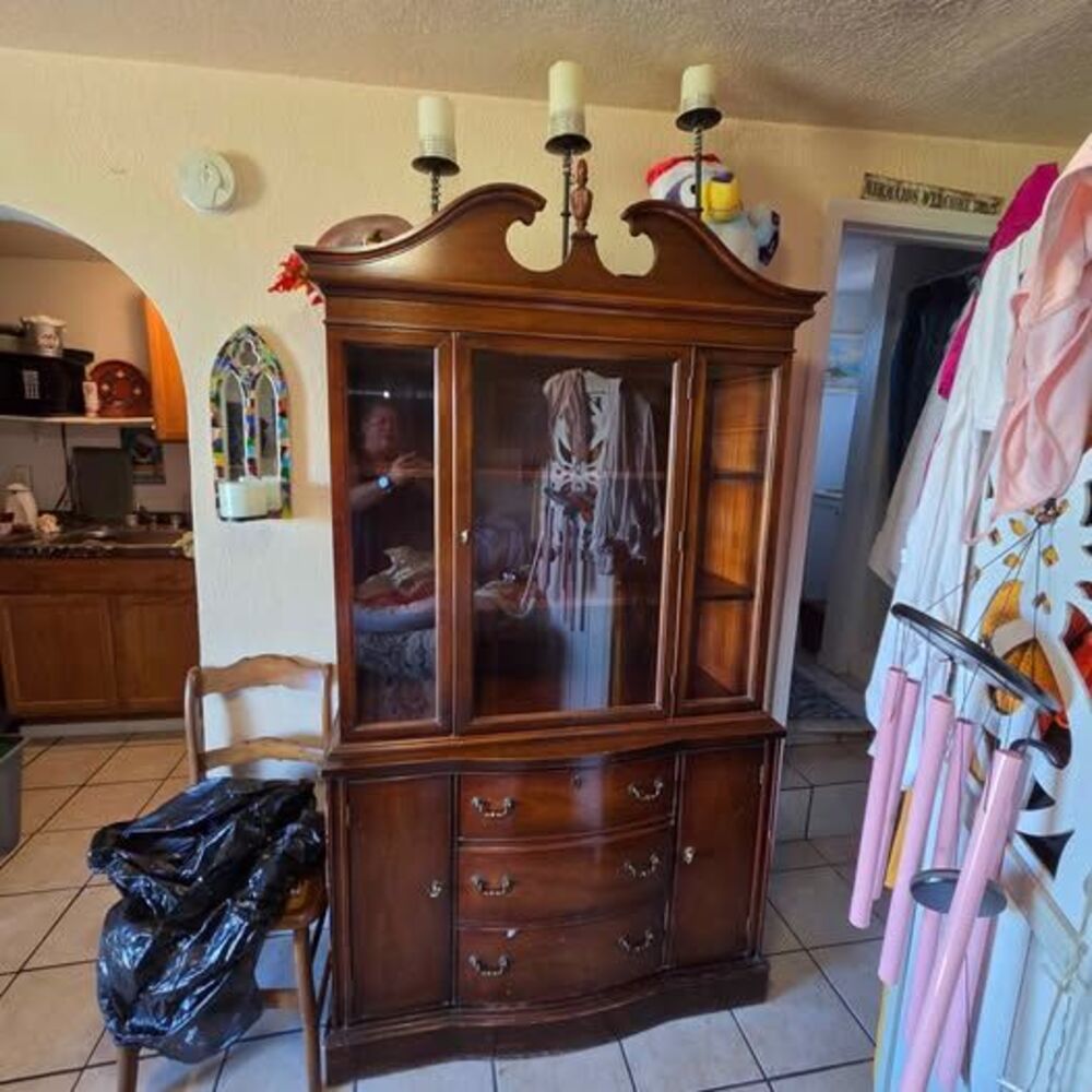 Vintage Wooden China Cabinet Hutch